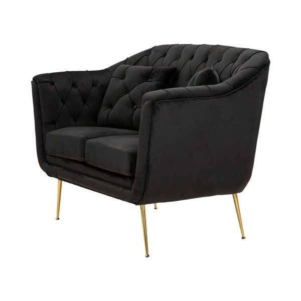 Crna baršunasti sofa 130 cm Budapest – Mauro Ferretti-image-3