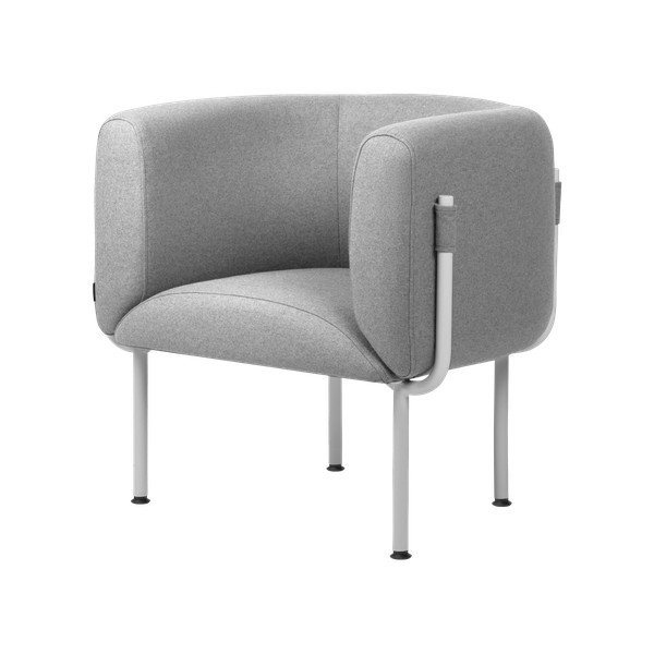 Siva vunena fotelja Ubi – noo.ma