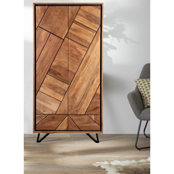 Ormar od masivnog bagrema u prirodnoj boji 90x181x40 cm Ambala – Interia Home & Living-image-1