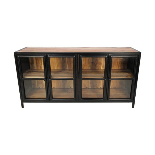 Crna vitrina od punog bagrema 170x90 cm Kingston - HSM collection-image-3