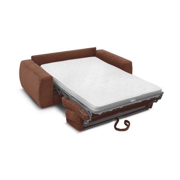 Narančasta sofa za spavanje/sklopiva od samta 240 cm Hugo – Bobochic Paris-image-3