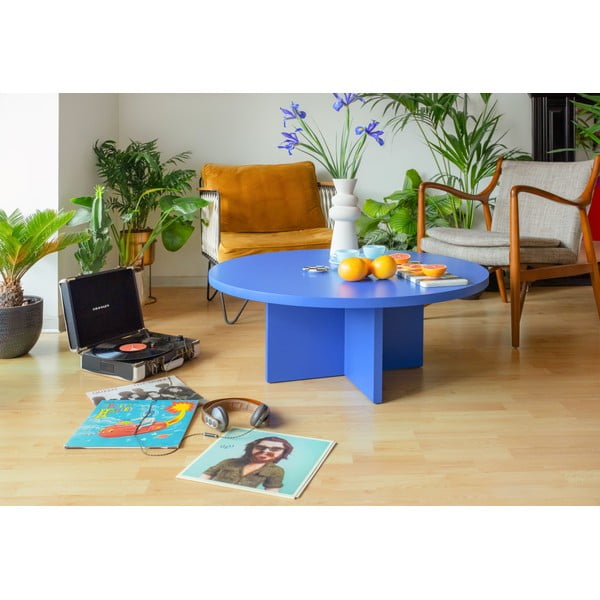 Plavi okrugao stolić za kavu ø 100 cm Pausa – Really Nice Things-image-2