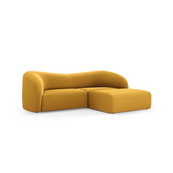 Senf žuta baršunasta sofa 237 cm Santi – Interieurs 86-image-2