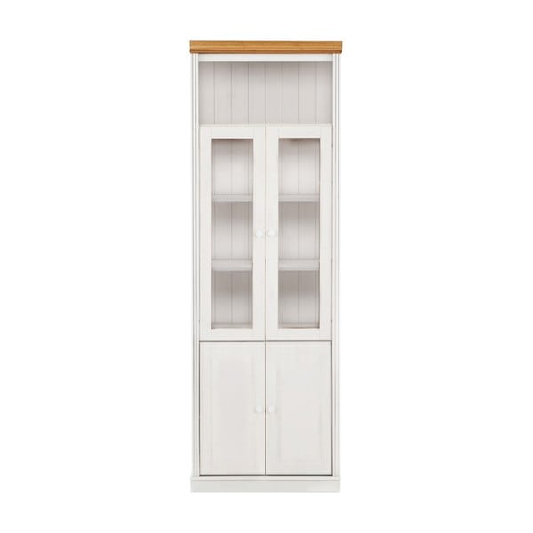 Bijela vitrina od masivnog bora 74x223 cm Anita – Støraa