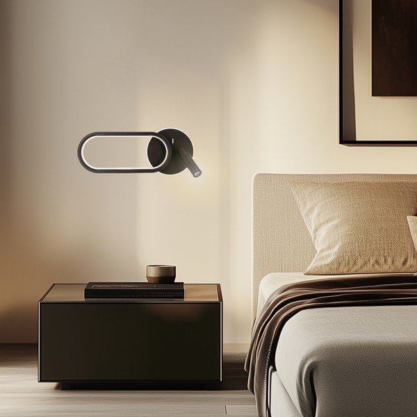 Crna LED zidna lampa Monet – Candellux Lighting-image-2