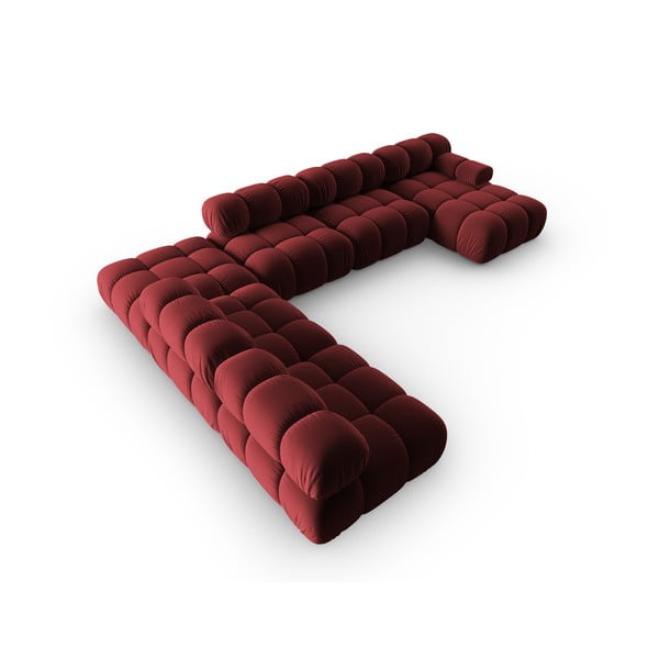 Crvena baršunasta sofa 379 cm Bellis – Micadoni Home-image-4