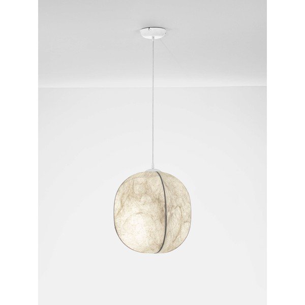 Bijela metalna viseća svjetiljka s tekstilnim sjenilom ø 42 cm Pierida – Nova Luce-image-4