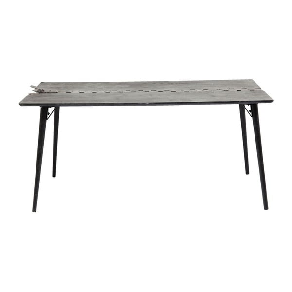 Crni blagovaonski stol s pločom od jelovine Kare Design Zipper, 162 x 80 cm