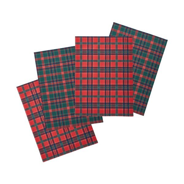 Pamučna kuhinjska krpa 4 kom s božićnim motivom 70x50 cm Christmas Tartan Check – Catherine Lansfield