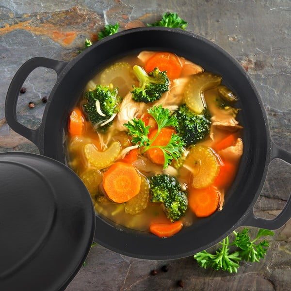 Lonac od lijevanog željeza s poklopcem prikladni za indukcijsko kuhalo 3,3 l LITINA SMALT – Orion-image-4