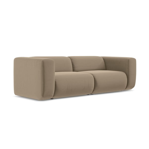 Bež baršunasti sofa 228 cm Ekahi – Makamii-image-2