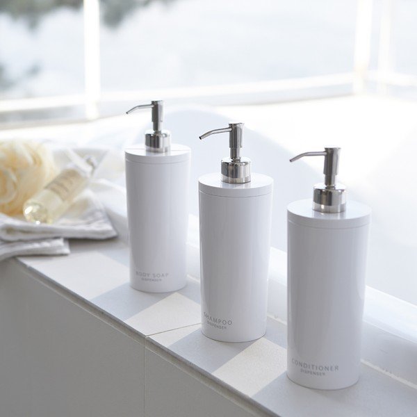 Bijeli plastičan dozator sapuna 500 ml Round – YAMAZAKI-image-1