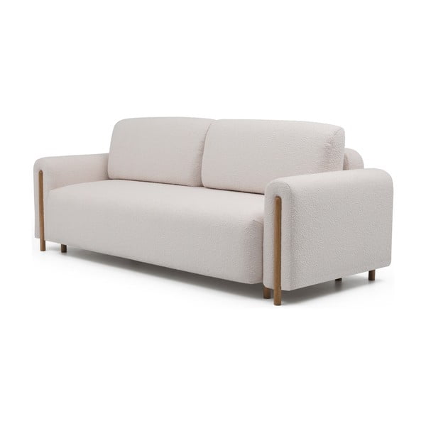 Bež/krem sklopiva/s prostorom za odlaganje sofa od bouclé tkanine 244 cm Arcadova – ELTAP-image-2