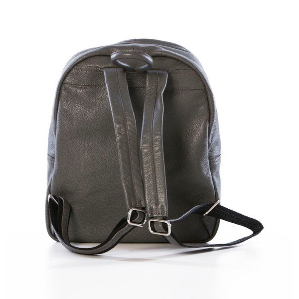 Sivi ruksak od prave kože Federice Bassi Sio-image-2