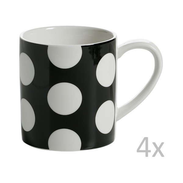 Set od 4 crne šalice Maxwell &amp; Williams Polka Dot