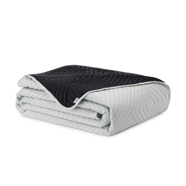 Crni/svijetlo sivi prošiven prekrivač od mikrovlakana 240x260 cm Softa – Restilo