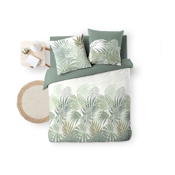 Zelena pamučna posteljina za bračni krevet/za produženi krevet 240x220 cm Nymea – douceur d'intérieur-image-4