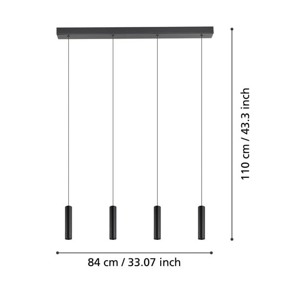 Crna LED viseća svjetiljka s metalnim sjenilom ALMUDAINA – EGLO-image-2