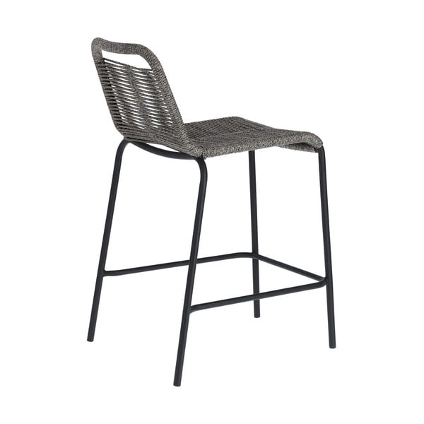 Siva barska stolica čelične konstrukcije Kave Home Glenville, visina 62 cm-image-3