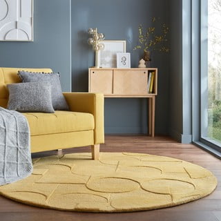 Žuti vuneni okrugli tepih ø 160 cm Gigi - Flair Rugs