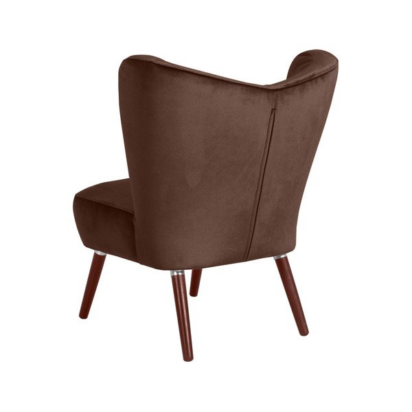 Tamnosmeđa fotelja Max Winzer Sari Velvet-image-4