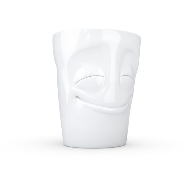 Bijela porculanska šalica s ručkom, zadovoljan, 58products, 350 ml-image-2
