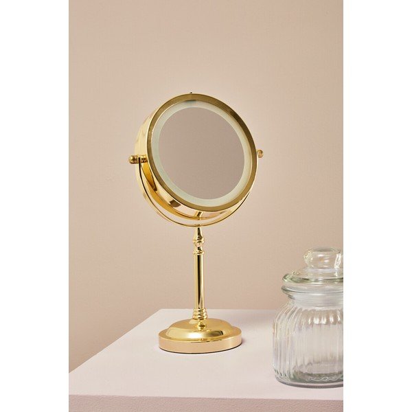 Kozmetičko ogledalo s osvjetljenjem/povećavajuće (s povećanjem 2x) ø 15 cm Cassini – Premier Housewares-image-1