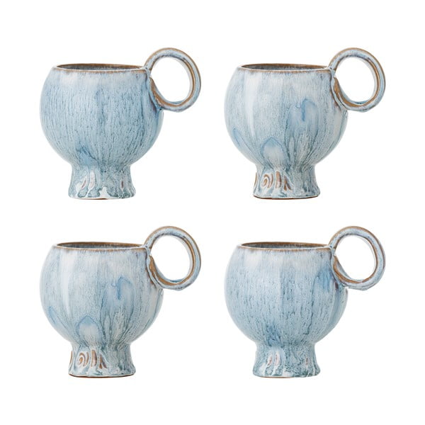 Svijetlo plave šalice u setu 4 kom za cappuccino od kamenine 250 ml Avonlea – Bloomingville