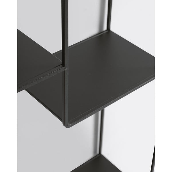 Crna zidna metalna polica za knjige Kave Home Neth, 80 x 80 cm-image-2