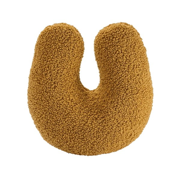 Smeđi dječji jastuk za sjedenje od bouclé tkanine U – Wigiwama