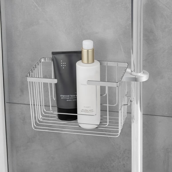 Kupaonska polica od nehrđajućeg čelika u sjajno srebrnoj boji s postavljanjem bez bušenja Valognes – Wenko-image-2