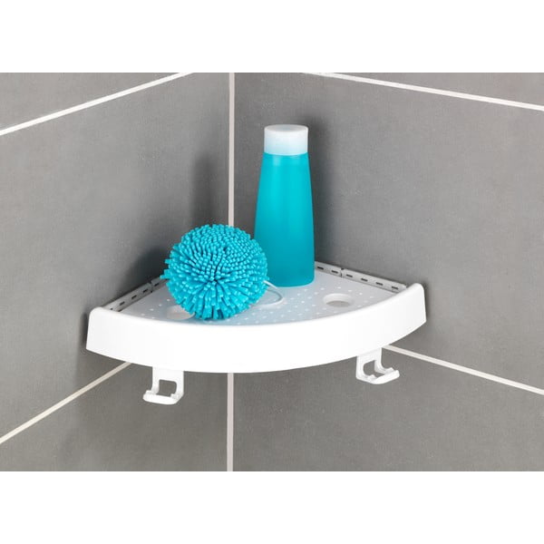 Bijela kutna samonosiva plastična kupaonska polica Quick-Fit - Allstar-image-4