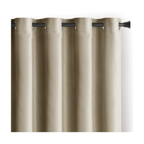 Smeđa/bež zavjesa za djelomično zamračenje od samta 140x270 cm Eyelets – Restilo