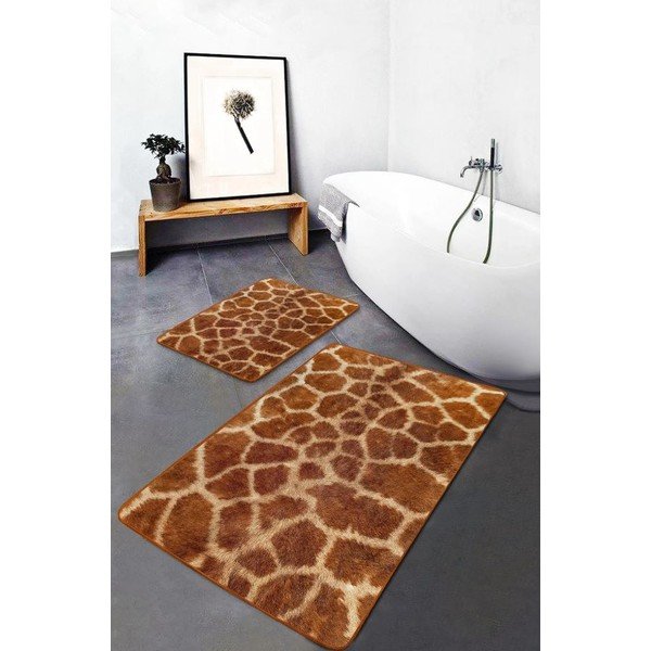 Smeđe od samta kupaonske prostirke u setu 2 kom 60x100 cm – Mila Home-image-3