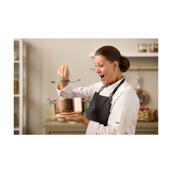 Lonac od nehrđajućeg čelika/bakren s poklopcem prikladni za indukcijsko kuhalo 3 l – Blomsterbergs-image-3