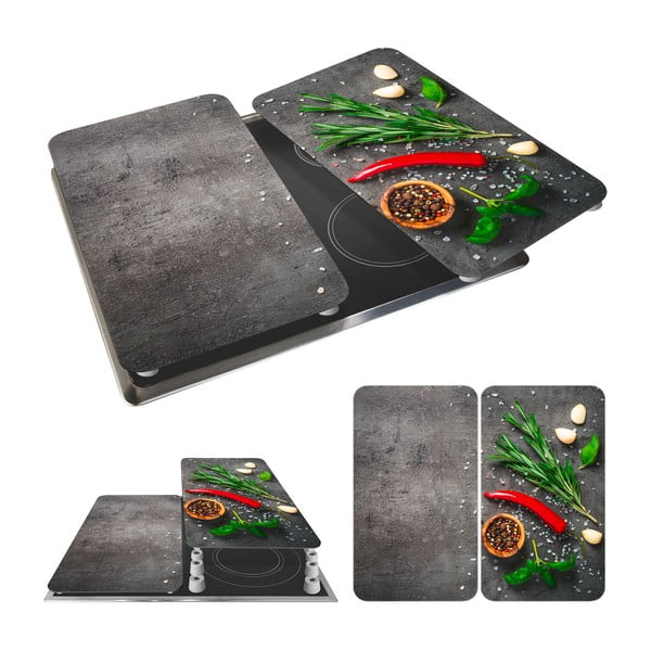 Poklopci za štednjak od kaljenog stakla u setu od 2 komada 52x30 cm Rosemary - Maximex-image-3