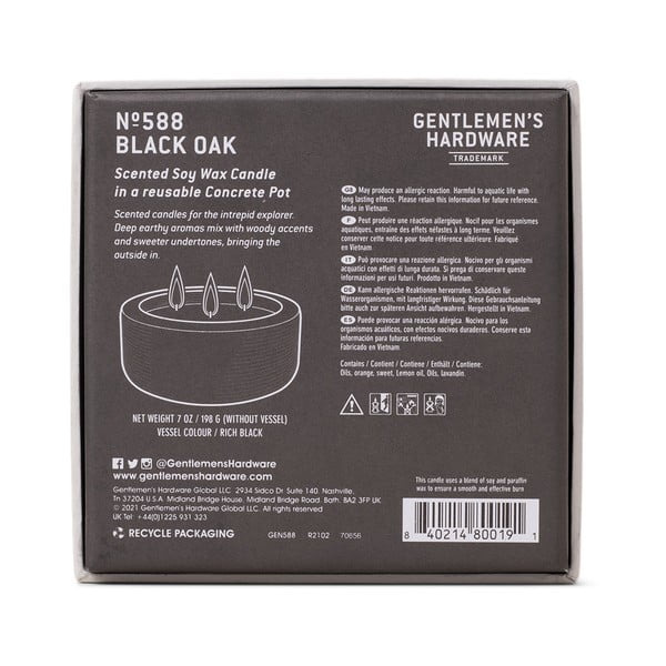 Mirisna svijeća od sojinog voska vrijeme gorenja 40 h Black Oak – Gentlemen's Hardware-image-3