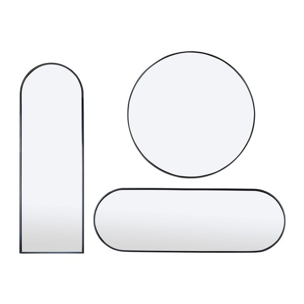 Crno zidno ogledalo Bonami Essentials Layla, ø 80 cm-image-3