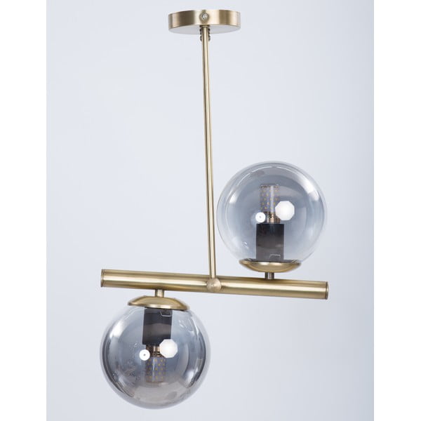 Siva/u zlatnoj boji stropna svjetiljka sa staklenim sjenilom ø 15 cm Libra – Squid Lighting