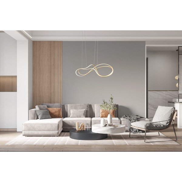 LED viseća svjetiljka u zlatnoj boji s metalnim sjenilom Nala – Trio Select-image-2
