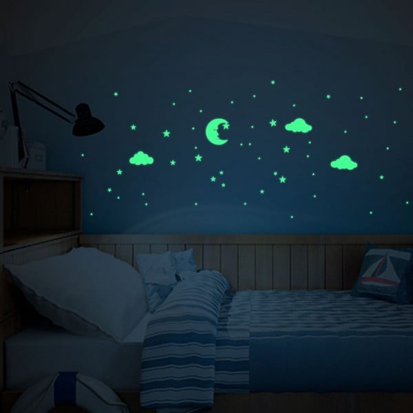 Svjetleće zidne samoljepljive naljepnice Ambiance Moon and Clouds-image-2