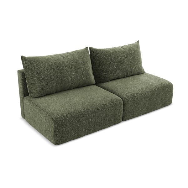 Zelena sklopiva/s prostorom za odlaganje sofa 216 cm Kalena – Makamii-image-2