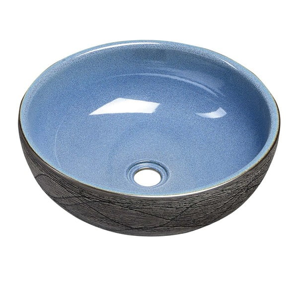 Plavi/sivi keramički okrugao umivaonik ø 41 cm Priori – Sapho