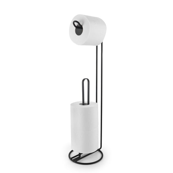 Crni stalak za toalet papir s držačem Metaltex Origin-image-2