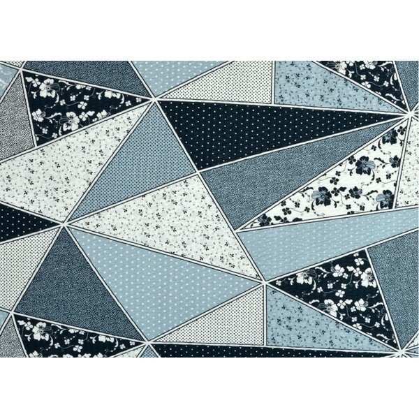 Bijelo-plava krep produžena posteljina za bračni krevet 200x220 cm Triangle -image-1
