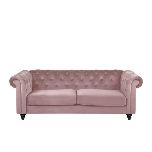 Acton Charlietown roza baršunasta sofa, 219 cm