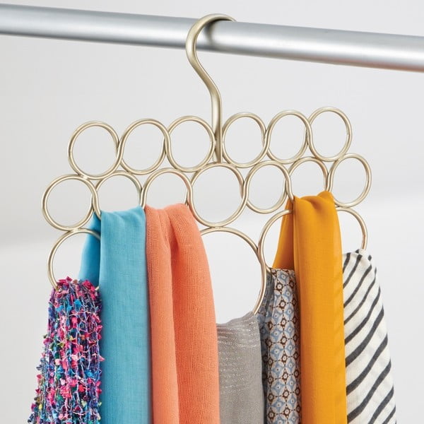 Metalna vješalica za ručnike, šalove i odjeću u zlatnoj boji iDesign Axis, dužina 29 cm-image-1