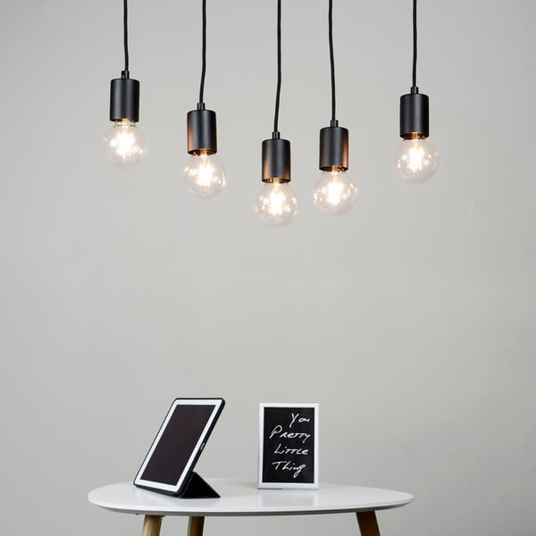 Crna petodijelna viseća lampa Sotto Luce Cero Basic-image-2