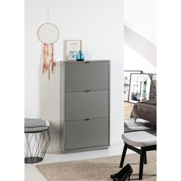 Sivi ormar za cipele s 3 ladicama Marckeric Luka-image-1