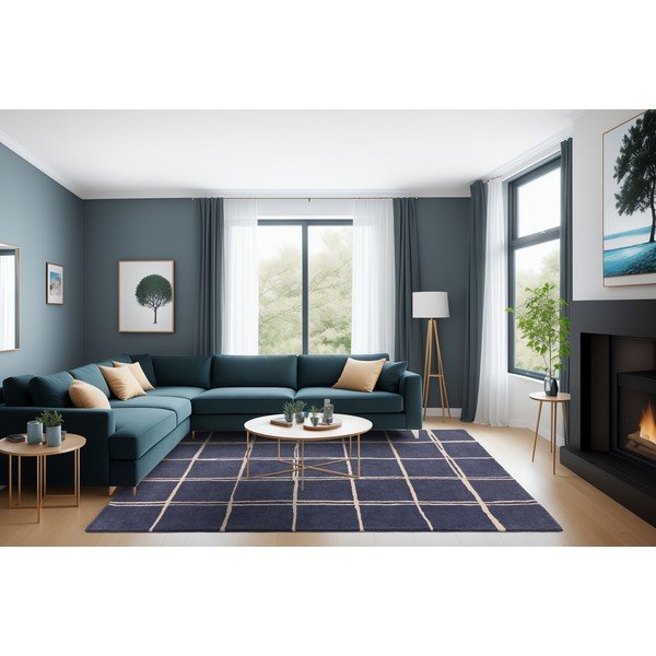 Plavi ručno rađen vunen tepih 160x230 cm – Asiatic Carpets-image-2